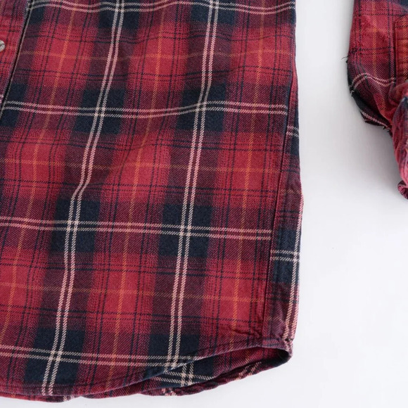 Vintage 90S Field And Stream Red And Black Checker Button Up  Thick Cotton Shirt - Picture 5 of 13